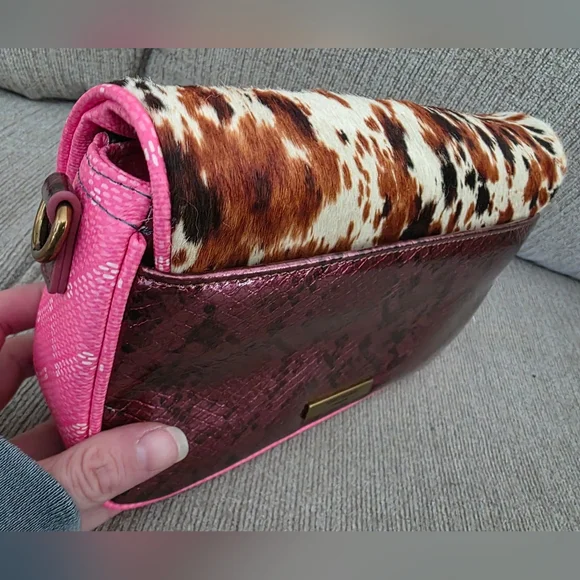 Kurt Geiger Wild Animal Print Leather & Calf Hair Shoulder Bag - New With Tags - Picture 10 of 15